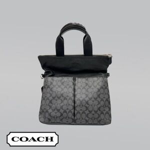 Coach Black and Gray Signature Foldover Tote